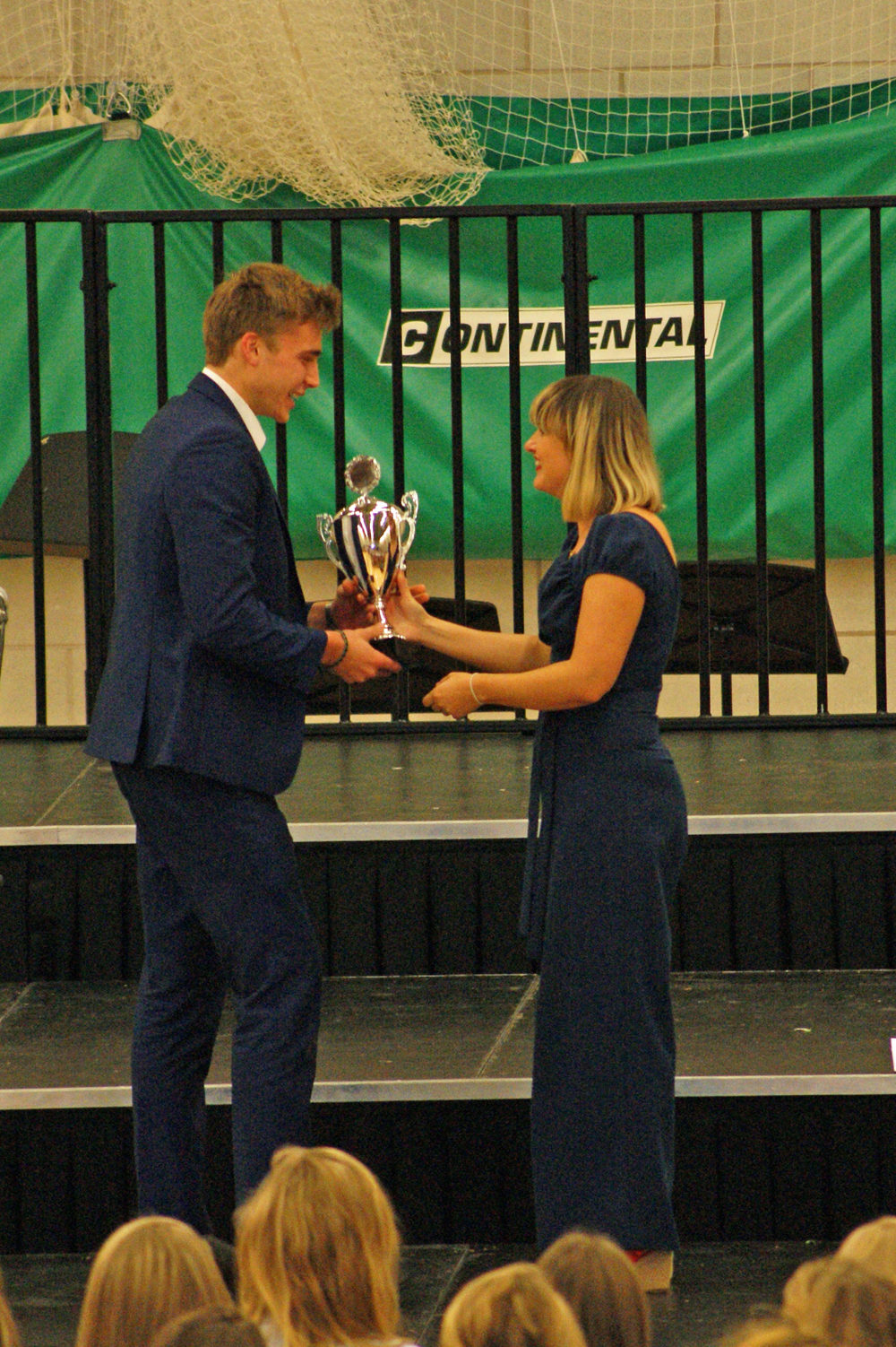 House Song 2014 - Adjudicator Olivia Safe awarding Lyttelton with the Winners Trophy
